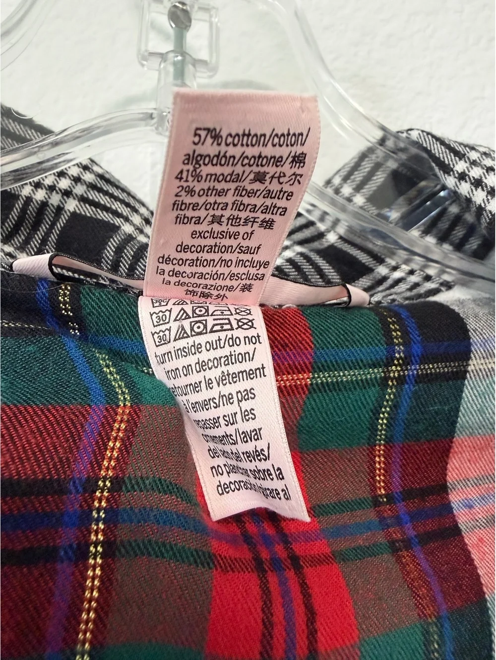Victoria’s Secret Long Sleeve Button Up Plaid Flannel Sleep Romper Size L